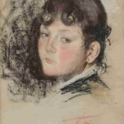 Ettore Ximenes, ritratto di bambino, Pastello su carta